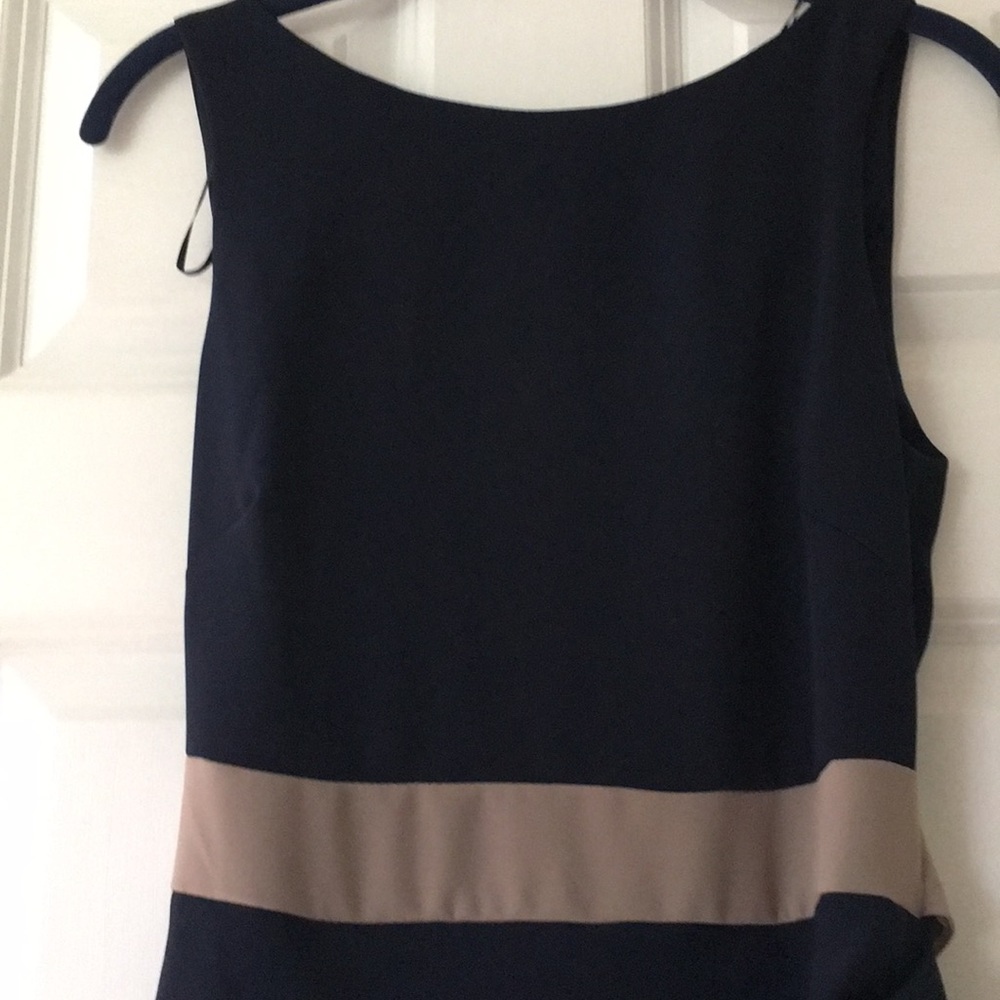 UK 10/ US 6 Navy and Tan Closet Cocktail Dress